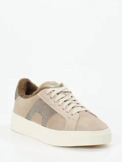 – Sneaker aus Veloursleder mit Glitzer-Santoni Discount