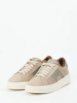 – Sneaker aus Veloursleder mit Glitzer-Santoni Discount