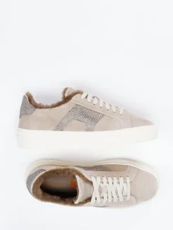 – Sneaker aus Veloursleder mit Glitzer-Santoni Discount