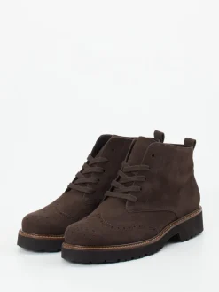 – Brogue-Boots aus Veloursleder dunkel-Semler Clearance