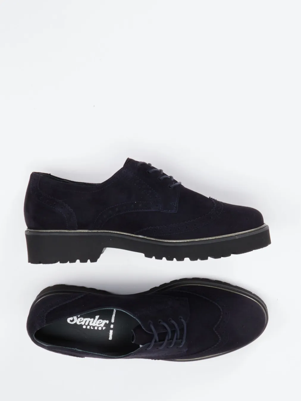 – Brogues aus Veloursleder in Dunkel-Semler Clearance