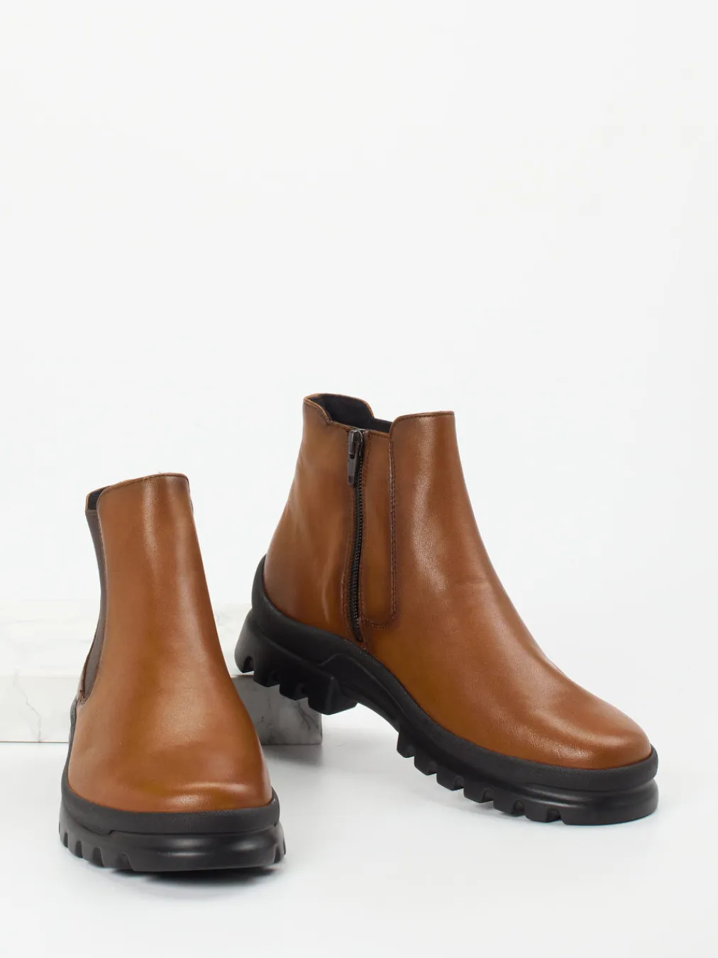 – Chelsea-Stiefelette aus Kalbleder cognac-Semler Sale