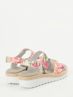 – Keilsandale aus geprägtem Leder floral-Semler Best