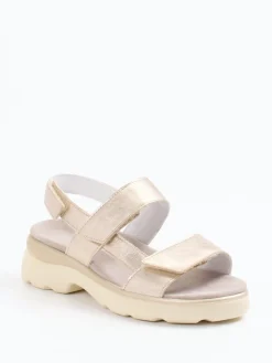 – Komfort-Sandalen aus Metallic-Leder-Semler Online