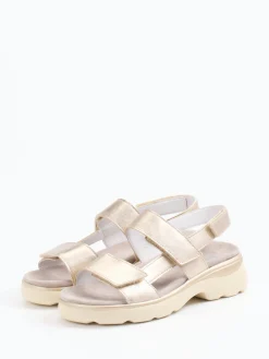 – Komfort-Sandalen aus Metallic-Leder-Semler Online