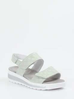 – Komfort-Sandalen aus geprägtem Leder salbei-Semler Online