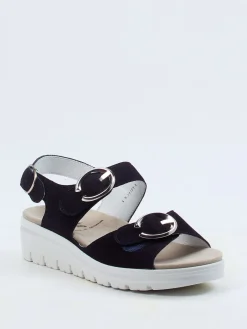 – Komfort-Sandalen aus Veloursleder Dunkel-Semler Online