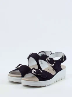 – Komfort-Sandalen aus Veloursleder Dunkel-Semler Online