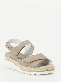 – Komfortsandalen aus Veloursleder taupe-Semler New