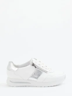 – Komfort-Sneaker aus Kalbleder -silber-Semler Clearance