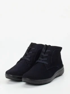 – Komfort-Stiefelette aus Veloursleder Dunkel-Semler Online