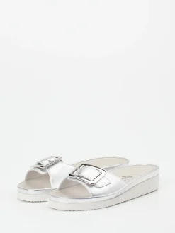 – Pantoletten aus Metallicleder in-Semler Clearance