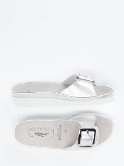 – Pantoletten aus Metallicleder in-Semler Clearance