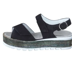 – Plateau-Sandalen aus Veloursleder Schwarz-Semler Hot