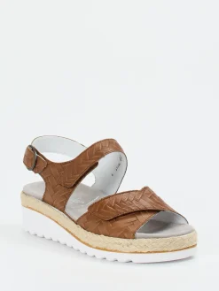 – Sandale aus geprägtem Leder-Semler New