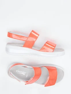 – Sandalen aus Lackleder in Korallenrot-Semler Outlet