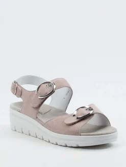 – Sandalen aus Veloursleder in Rosébeige-Semler Clearance