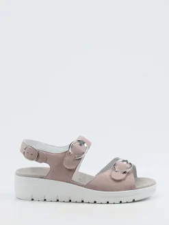 – Sandalen aus Veloursleder in Rosébeige-Semler Clearance