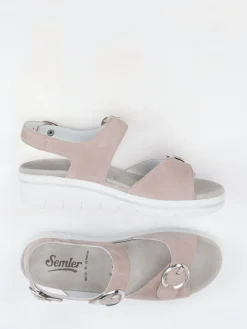 – Sandalen aus Veloursleder in Rosébeige-Semler Clearance