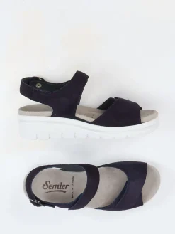 – Sandalen aus Veloursleder Dunkel-Semler New