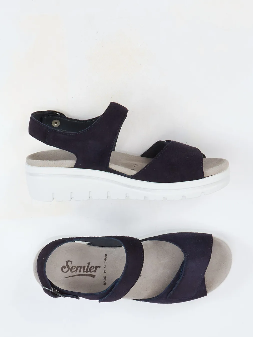 – Sandalen aus Veloursleder Dunkel-Semler New