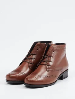 – Schnürstiefelette aus Kalbleder mittel-Semler Clearance