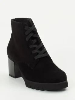 – Schnürstiefelette aus Veloursleder-Semler Discount