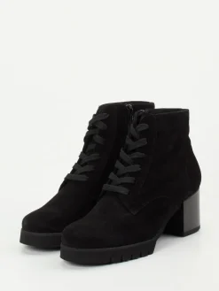 – Schnürstiefelette aus Veloursleder-Semler Discount