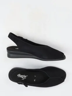 – Slingback-Sandale aus Veloursleder-Semler Hot