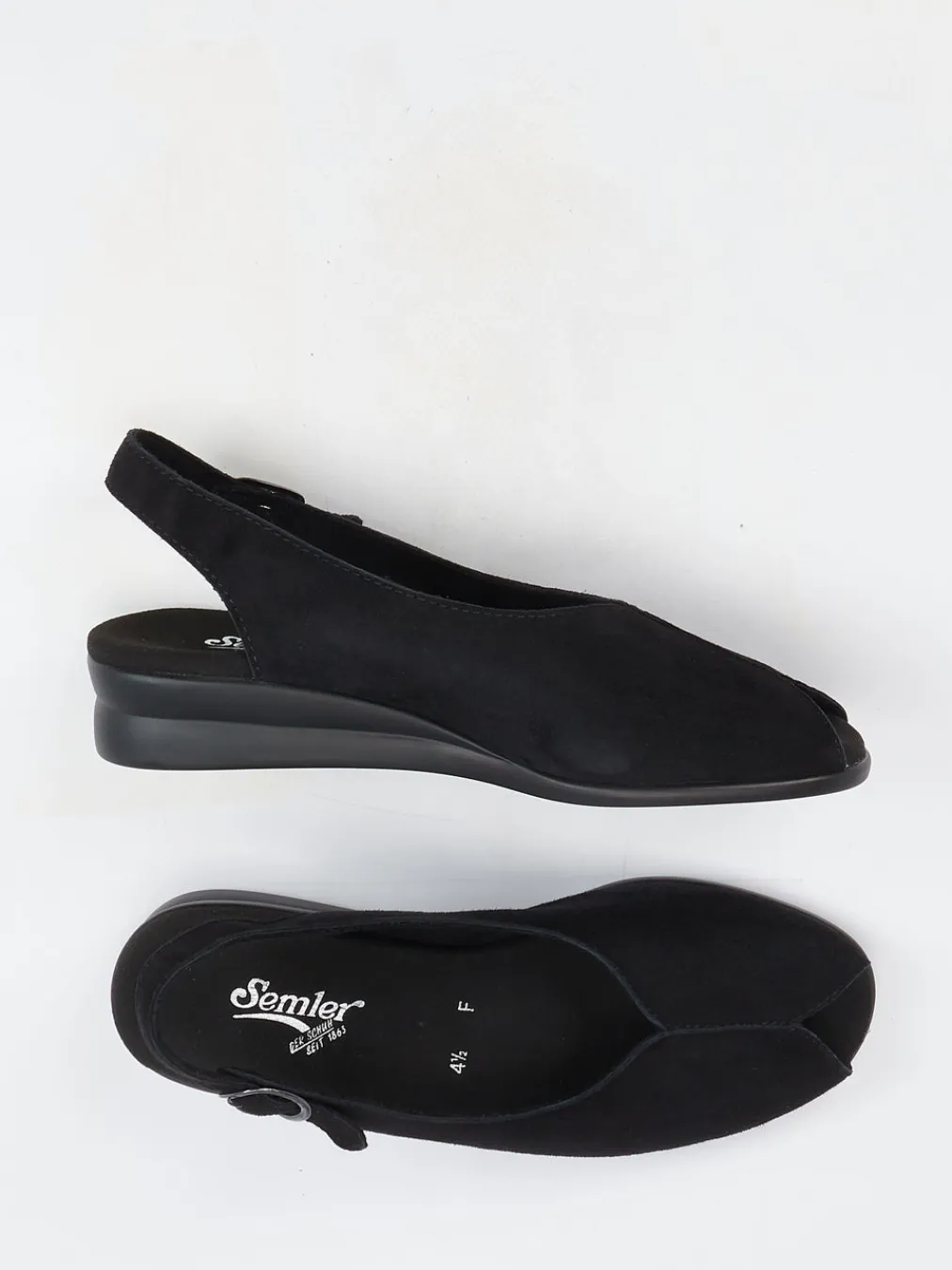 – Slingback-Sandale aus Veloursleder-Semler Hot