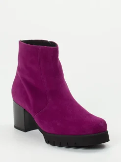 – Stiefelette aus Veloursleder Magenta-Semler Hot