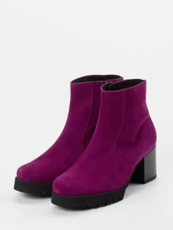 – Stiefelette aus Veloursleder Magenta-Semler Hot
