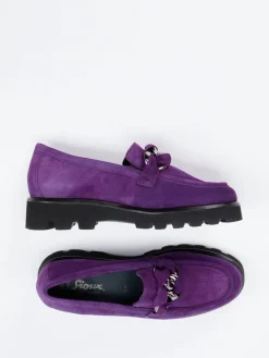 – Chunky Loafer aus Veloursleder Violett-Sioux Clearance