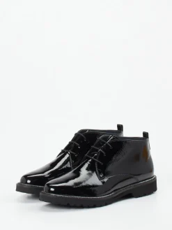 – Schnürstiefelette aus Lackleder-Sioux Hot