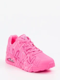 – Chunky Sneaker aus Nubukleder Neonpink-Skechers Discount