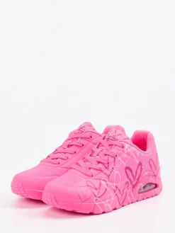 – Chunky Sneaker aus Nubukleder Neonpink-Skechers Discount
