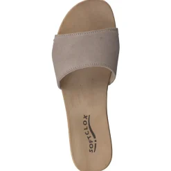 – Clogs aus Veloursleder mit Holzsohle-Softclox Clearance