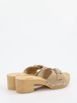 – Clogs aus Veloursleder in Beige-Softclox Best