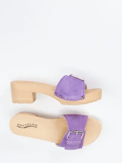 – Clogs aus Veloursleder in Flieder-Softclox Best