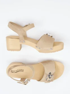 – Clogsandalen aus Veloursleder sandbeige-Softclox Sale
