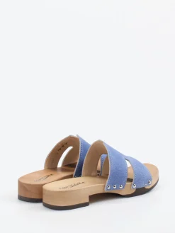 – Pantolette aus Textil mit Holzsohle-Softclox Discount