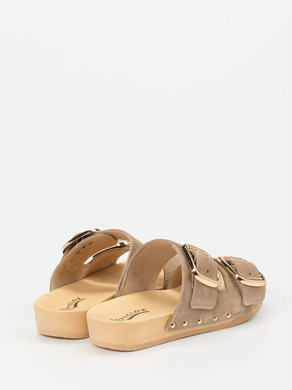 – Pantoletten aus Veloursleder beige-Softclox