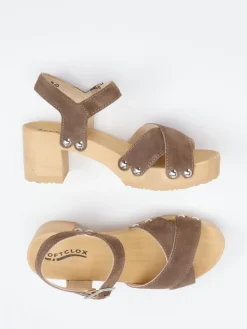 – Plateau-Sandalen aus Veloursleder-Softclox Online