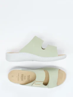 – Komfort-Pantolette aus Nubukleder Salbei-Solidus Hot