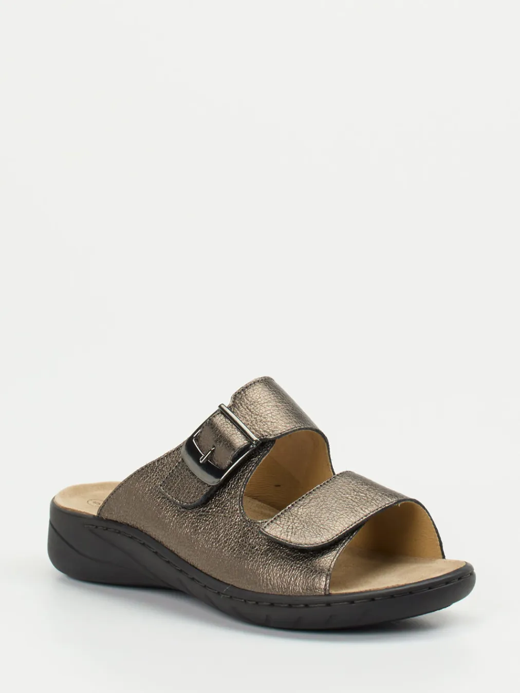 – Komfort-Pantolette aus Metallicleder bronze-Solidus Discount