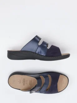 – Komfort-Pantolette aus Metallicleder-Solidus Outlet