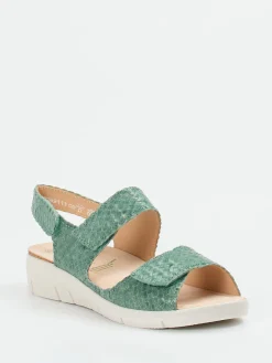 – Komfortsandale aus Flechtleder salbei-Solidus Clearance