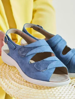 – Sandalen aus Nubukleder Lavendel-Solidus Outlet