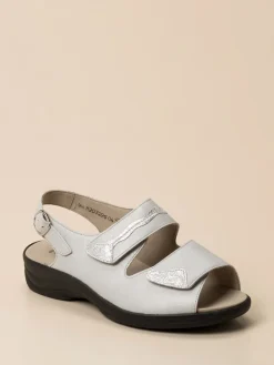 – Sandalette aus Kalbleder silber-Solidus Discount