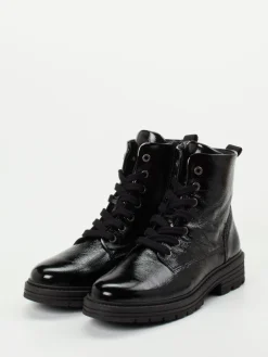 – Schnürstiefelette aus Lackleder-Solidus New